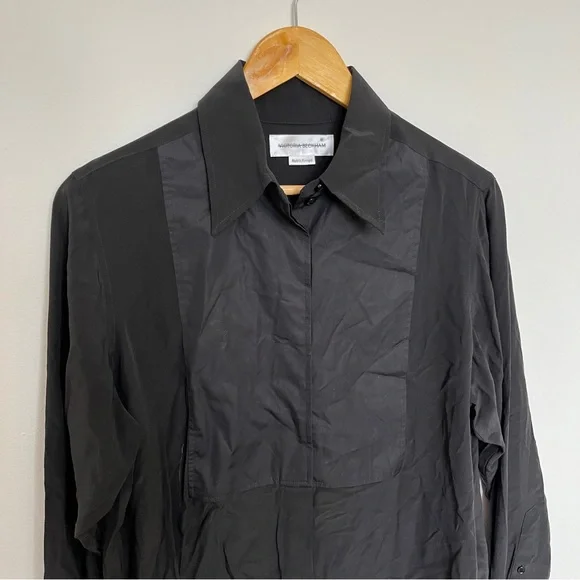 Victoria Beckham Contrast Bib Shirt in Black Size 2 NWOT - Picture 6 of 9